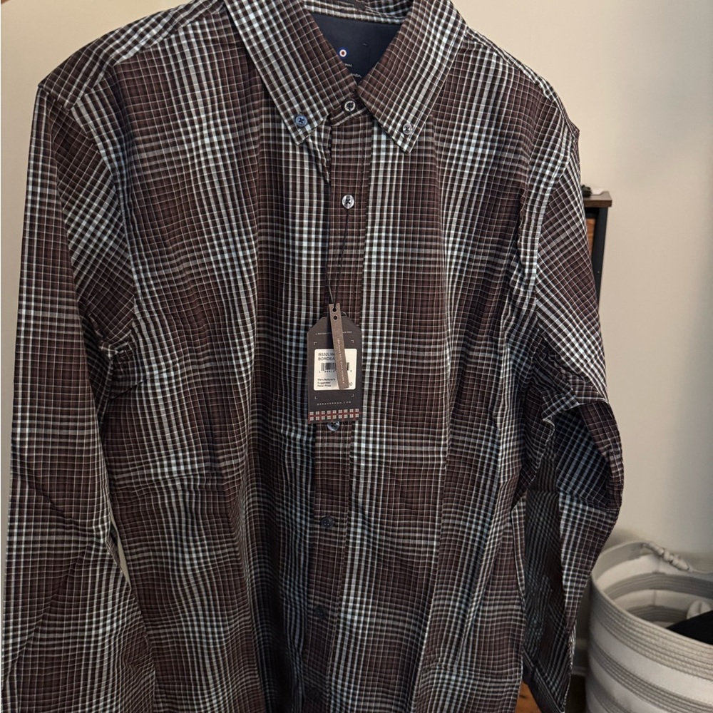 Men's Brown Checkered Shirt